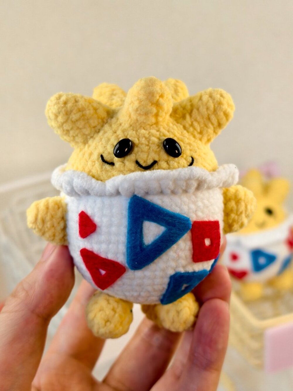 Handmade Amigurumi Crochet Pokémon Togepi Plushie